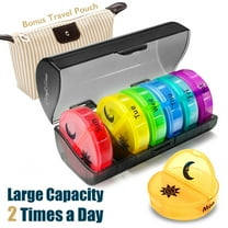 ComfiTime Pill Organizer – Weekly Medicine Organizer, 2 Times a Day, Travel Pill Box with AM/PM Daily Pill Containers, 7 Day Pill Case Holder for Medication &Vitamin Supplement, Pill Dispenser/Sorter