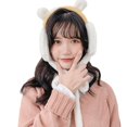 thumbnail image 2 of Orejeras para mujer, versión coreana, suaves y lindas, orejeras de felpa de oso, orejeras versátiles y cálidas, orejeras, calentadores de orejas de invierno, 2 of 5