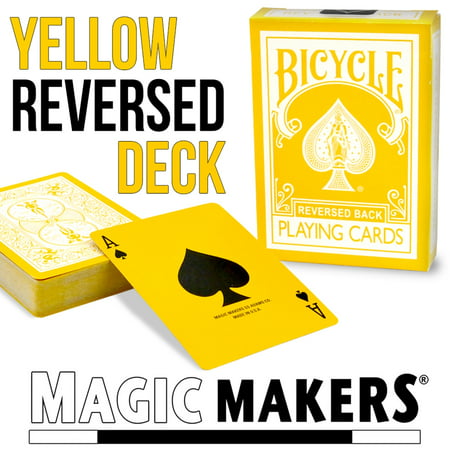 Magic Makers Bicycle Reverse Back Yellow Deck (Best Dragon Deck Magic)