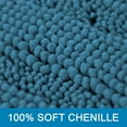 thumbnail image 3 of PrimeBeau Microfiber Chenille Absorbent Bath Rug, Non-Slip, Extra Soft, Turquoise Blue, 47 x 17 inch, 3 of 7