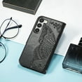 thumbnail image 4 of Allytech for Samsung Galaxy S25 Edge Flip Wallet Case, Luxury PU Leather [Butterfly & Flower Embossed] Magnetic Clasp Stand Case Built-in Card Slots & Cash Pocket, Shockproof Wrist Strap Case, Black, 4 of 6