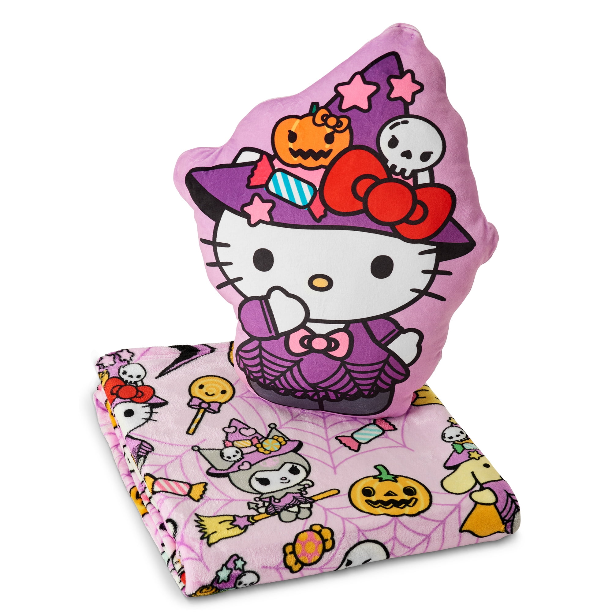 Hello Kitty & Friends Witch Set Silk Touch Throw Blanket with Cloud Plush