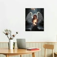 thumbnail image 2 of ARISTURING White Angel Painting Angel Wings Poster Modern Black and White Pictures Praying Woman Wall Art Dark Blue Artwork Abstract Angel Painting Wings Canvas Wall Art Aesthetic Woman Posters, 2 of 4