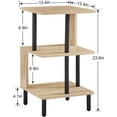 thumbnail image 2 of ZXNYH Side Table for Living Room S-Shaped Endtable with Storage Shelf, Easy Assembly, Set of 2, Oak, 2 of 8