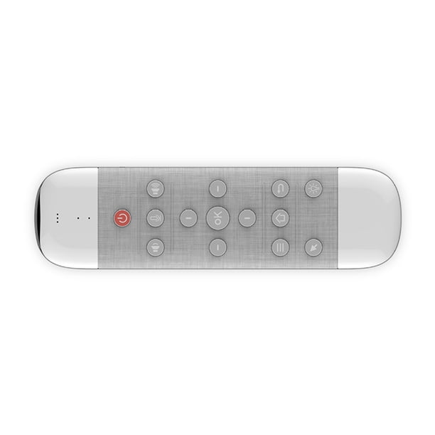 Billuyoard Teclado de control remoto por voz Smart 2.4G Inalámbrico Giroscopio Detección Mini Conveniente Proyector de luz de fondo de Electrodomésticos Blanco