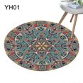 thumbnail image 1 of CHAO Alfombra redonda con diseño de mandala de 80 x 80 cm, para el suelo, para dormitorio, sala de estar, decoración YH01, 1 of 5
