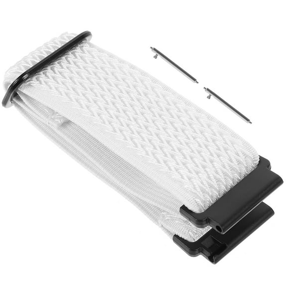 Chic Wave Pattern Nylon Watch Strap with Adjustable Buckle for Wristwatch White 1pc