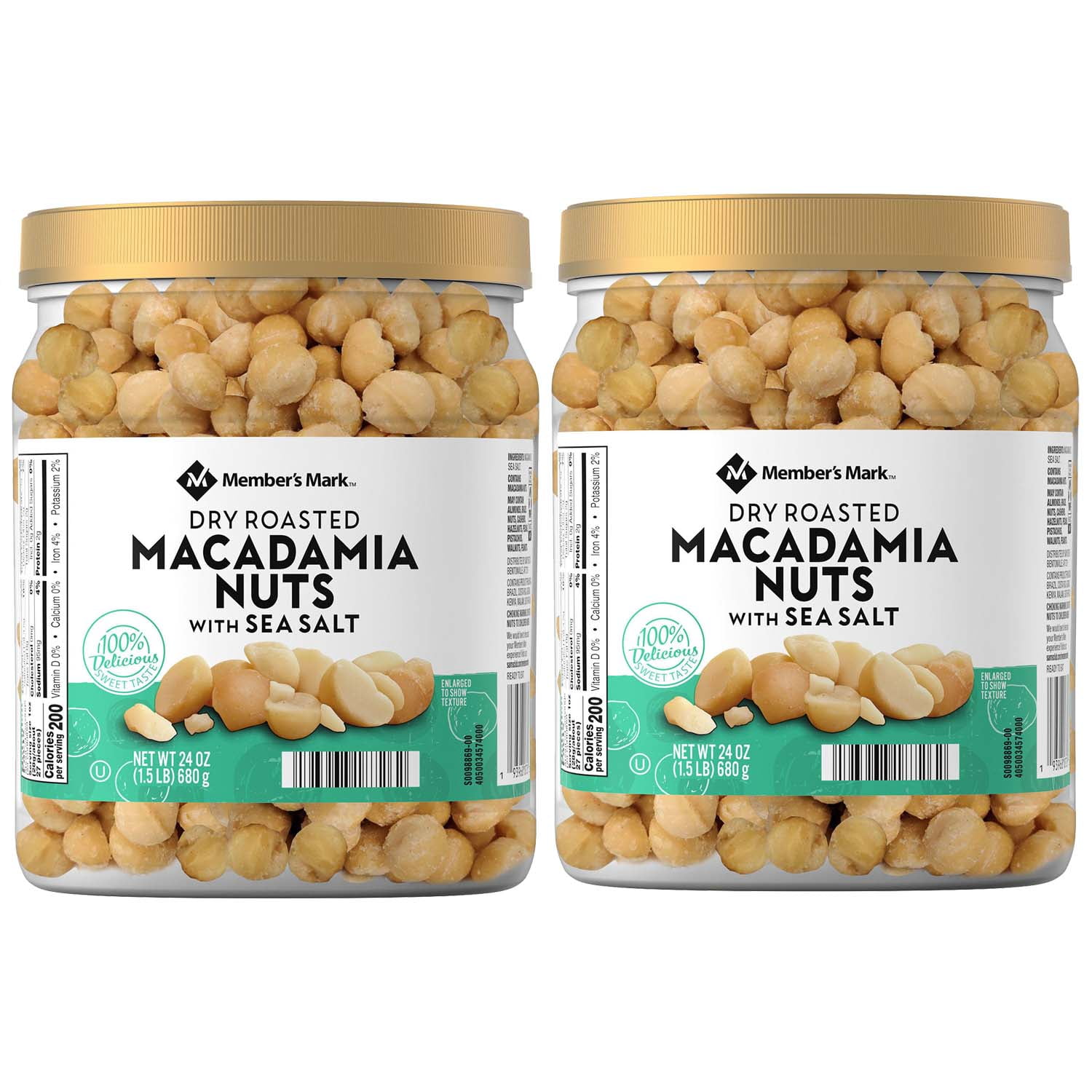 2 PACK MM Dry Roasted Macadamia Nuts with Sea Salt (24 oz.)