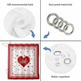 thumbnail image 3 of Red Valentine's Day Shower Curtain Set - Extra Long 72" x 96" Washable Bathtub Curtain with 12 Hooks, Love Heart Romantic Valentines Waterproof Fabric Stall Shower Curtains for Bathroom Décor, 3 of 6