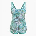thumbnail image 4 of KPOPLK Women's Plus Size Tankini Swimsuits Two Piece Bathing Suit Flowy Swimwear with Shorts Size XXXXXL,Light Blue, 4 of 9
