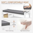 thumbnail image 5 of Smiry Shoe Rack Bench with Side Holder 39.4”, Bamboo Shoe Rack Organizer with Cushion for Entryway and Hallway, White and Dark Grey, 5 of 10