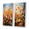 thumbnail image 3 of Designart "Orange Yellow Seasonal Flowers Seasonal composition II" Seasonal Flowers Framed Wall Art Set Of 2 - Orange Floral Framed Canvas Set For Living Room Decor, 3 of 7