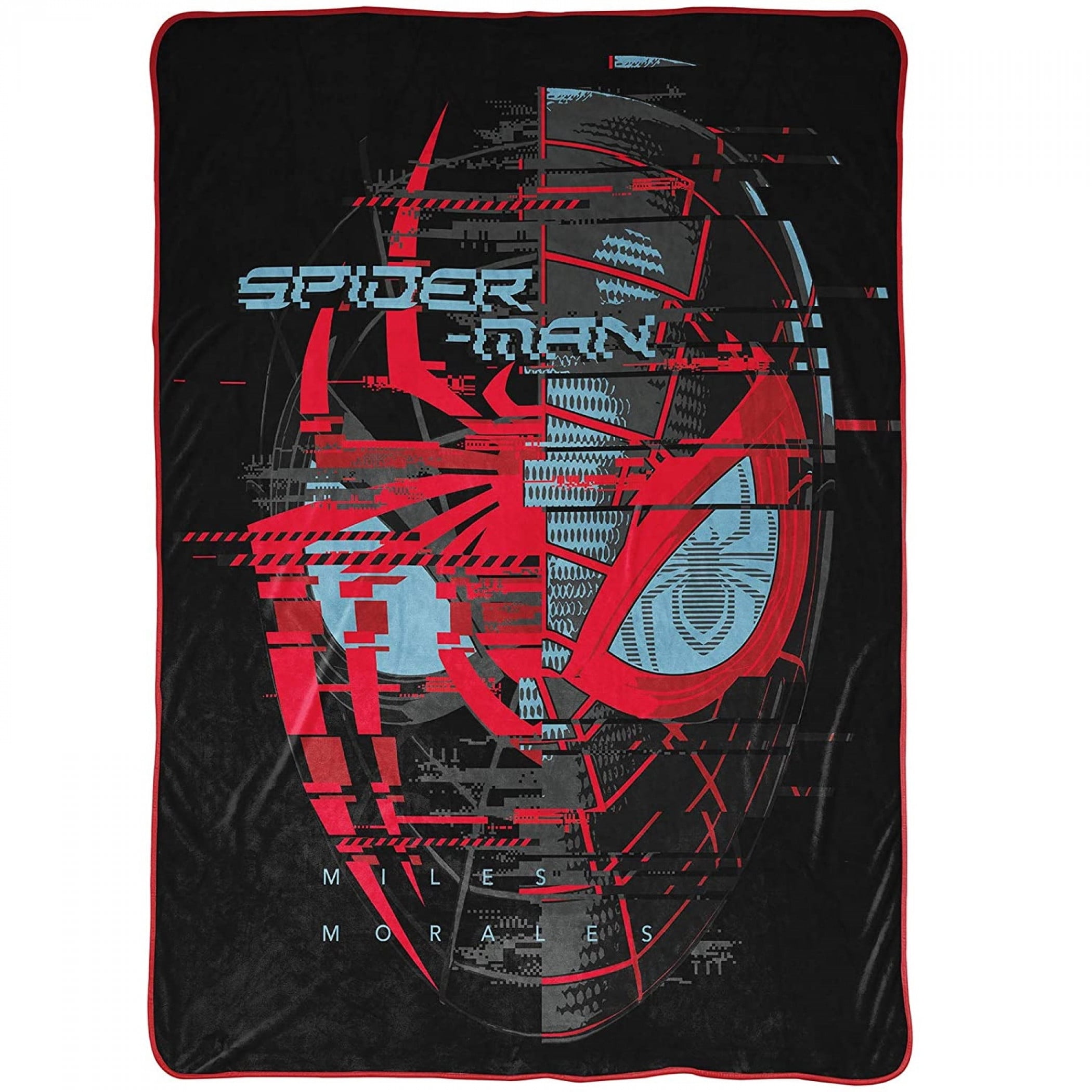 Spider-Man Miles Morales Symbol and Face 46 x 60 Throw Blanket