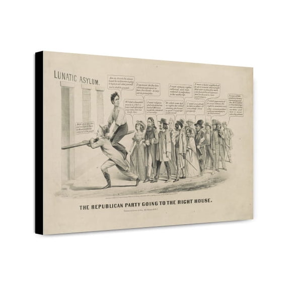 Canvas Print: The Republican Party Going To The Right House, 1860