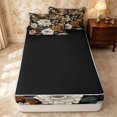 thumbnail image 4 of Erosebridal Tropical Blossom Zipper Full Size Comforter Sets with Fitted Sheet and 2 Pillowcases, Chic Floral Zipper Bedding Set, Black Reversible, Vintage Brown, Black Reversible, 4 of 7