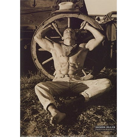 Sexy Male Cowboy Posing by Jason Ellis 7x5 (card) CARD Art Print Poster Erotic