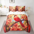 thumbnail image 2 of Manfei Cardinal Bird 7 Pieces Bedding Comforter Set for Teens Female Men,Red Flowers Full Bedding Set Lightweight,Merry Christmas Fitted Sheet Flat Sheet,Breathable Home Decor,Reversible, 2 of 8