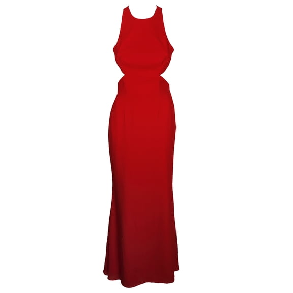 Fame And Partners Womens Red Crisscross-Back Cutout Gown 4