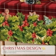 thumbnail image 5 of Christmas Rectangle Tablecloth - Red Checkered Holly Berry Xmas Table Cloths, Washable Polyester Fabric Table Covers for Dining, Parties & Holiday Decor, 60 x 120 Inch, 5 of 6