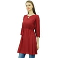 thumbnail image 3 of Phagun Women Tunic Top Short Kurti Elastic Waist Indian Ethnic Blouse, 3 of 8