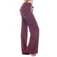 thumbnail image 2 of Women's Plus Size Flare Yoga Trouser Cargo Sports Stretchy Pockets Running Bell Bottoms Pants, 2 of 2