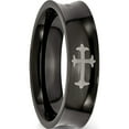 thumbnail image 5 of Stainless Steel Polished Black Ip-Plated Cross 6mm Concave Band (Size 13) Made In China sr55-13, 5 of 5