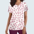 thumbnail image 1 of Soki Tuniques d'Infirmière pour Femmes Décontractées à Col en V, Imprimé Graphique de la Saint-Valentin, Manches Courtes, avec Poche, 1 of 5