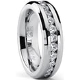 thumbnail image 1 of Women's 6MM Ladies Eternity Titanium Ring Cubic Zirconia Wedding CZ 2.4TCW, 1 of 6