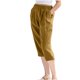 thumbnail image 1 of Puntoco Pantalones Pitillo Con Bolsillos Transpirables De Algodón Y Lino Informales De Color Sólido De Cintura Alta Para Mujer Pantalones Cortos Marrón M, Regalo Para Mujer, 1 of 6