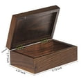 thumbnail image 3 of Wooden Box with Hinged Lid - EXISTING Wood Storage Box with Lid - Wooden Memory Keepsake Box - Decorative boxes with lids - Large Walnut Wood Chest Stash Boxes - 9.37x6.65x3.86 Inches, 3 of 7