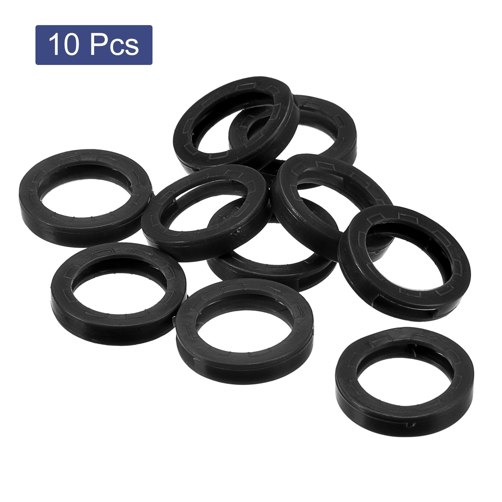 Unique Bargains Key Cap Cover Rings Keys Identifier Coding Tags Silicone Sleeve Black