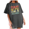 thumbnail image 1 of WEAIXIMIUNG T-Shirts d'Entraînement Femmes Ajustés Mode Décontractée Col Rond T-Shirts Été Manches Courtes Décontracté Ample Imprimés Amusants T-Shirts Haut, 1 of 4