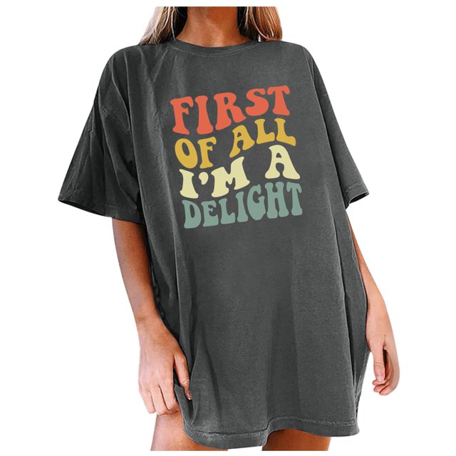 WEAIXIMIUNG T-Shirts d'Entraînement Femmes Ajustés Mode Décontractée Col Rond T-Shirts Été Manches Courtes Décontracté Ample Imprimés Amusants T-Shirts Haut