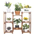 Multi Tier Wood Plant Stand Flower Pot Shelving Unit Display Rack