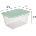 Sterilite Plastic 58 Qt. Storage Box Classic Mint Set of 8