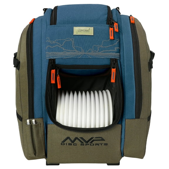 MVP James Conrad Voyager Slim Backpack Disc Golf Bag (Olive/Blue)
