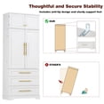 thumbnail image 6 of AENKYO 78" Modern Farmhouse Pantry Cabinet with Adjustable Shelves, Freestanding Storage Organizer for Kitchen, White, 6 of 10