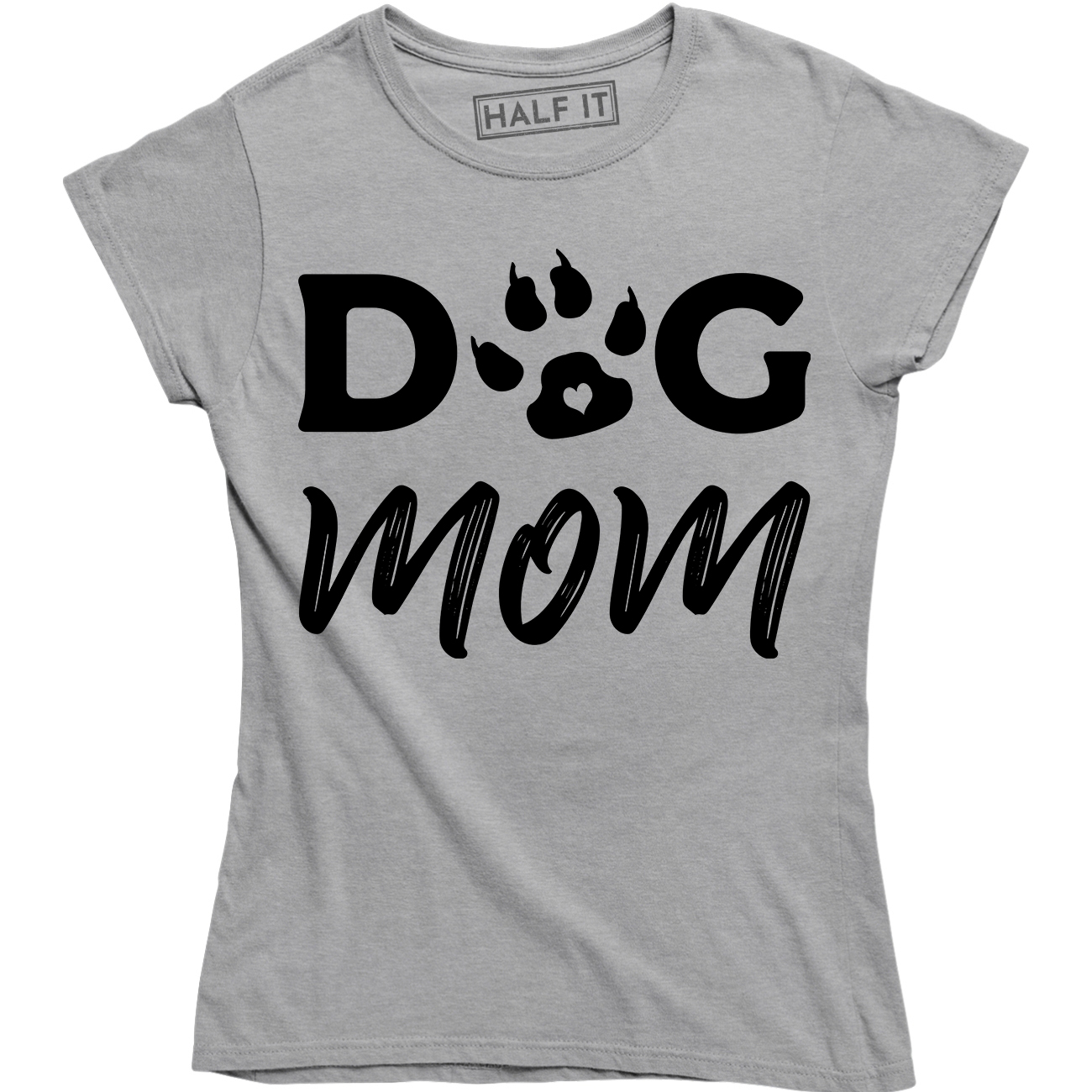 For dog lovers Black T-shirt for women with print of dog.