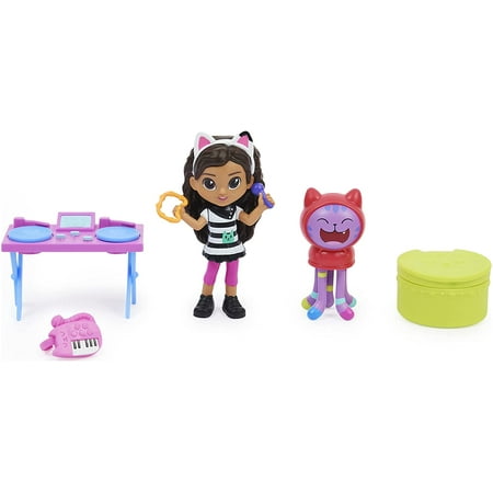 Gabby's Dollhouse, Kitty Karaoke Set with 2 Toy Figures, 2 Accessories, Delivery and Furniture Piece, Kids Toys for Ages 3 and up