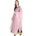 thumbnail image 3 of eloria Geomatric Pink Woman's Indian Ethnic Chunni, Dupatta, Stole, Scarf Shawl Wrap, 3 of 4