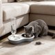 thumbnail image 1 of Juego de comederos dobles para gatos con cuencos elevados de acero inoxidable para comida y agua – Base antideslizante, dispensador automático de agua, diseño 2 en 1 para comida seca o húmeda., 1 of 6
