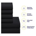 thumbnail image 3 of 7 Piece Comforter Set Bag Solid Color All Season Soft Down Alternative Blanket & Luxurious Microfiber Bed Sheets, Black, Queen (Pack of 4), 3 of 8
