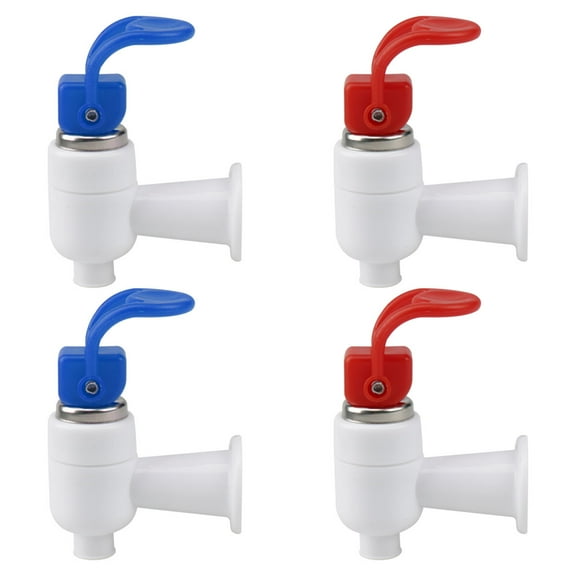 Unique Bargains Assorted Color Plastic Water Cooler Faucet Push Type Fits Water Dispenser Tap Spigot Replacement 4Pcs