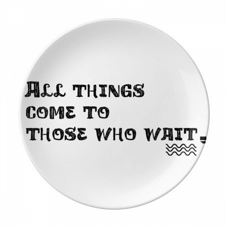 

English Motto Self Motivation Plate Decorative Porcelain Salver Tableware Dinner Dish