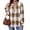 1 Khaki-Plaid, variant on Fantaslook V Neck Sweatshirts for Women Casual Long Sleeve Shirts Button Pullover Tops Fashion Fall Outfits