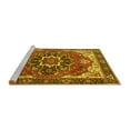 thumbnail image 2 of Ahgly Company Machine Washable Indoor Square Persian Yellow Traditional Area Rugs, 4' Square, 2 of 4