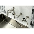 thumbnail image 2 of Kingston Brass KS1266PXBS Heritage Double-Handle Wall-Mount Bridge Kitchen Faucet with Brass Sprayer, Polished Nickel, 2 of 7