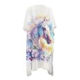 thumbnail image 2 of HELLHERO Floral Dream Horse Long Kimono Swimsuit Cover Up Lightweight Polyester Wear Resistant Bathing Suit Cover Up, 2 of 6