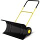 thumbnail image 1 of 29-pulgada u-shaped rod heavy-duty steel snow shovel con wheels-adjustable handle blade angle para effortless driveway snow removal negra con yellow accents, 1 of 7