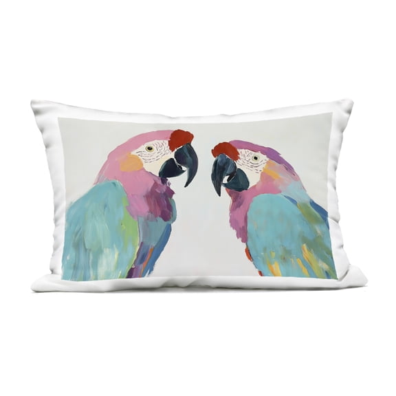 Stupell Industries Exotic Pastel Macaws Outdoor Printed Pillow design by Sisi and Seb, 14 x 7 x 20